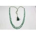 Beautiful 2 Line 264 CTS Natural Green Emerald Beads NECKLACE Strand B 972